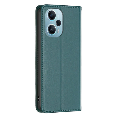 BINFEN COLOR BF18 For Xiaomi Poco F5 5G / Redmi Note 12 Turbo PU Leather Phone Case Card Slot Stand Phone Cover
