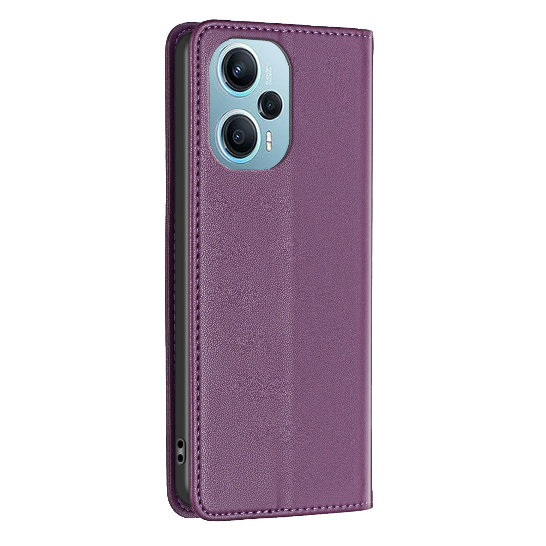 BINFEN COLOR BF18 For Xiaomi Poco F5 5G / Redmi Note 12 Turbo PU Leather Phone Case Card Slot Stand Phone Cover