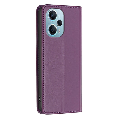 BINFEN COLOR BF18 For Xiaomi Poco F5 5G / Redmi Note 12 Turbo PU Leather Phone Case Card Slot Stand Phone Cover