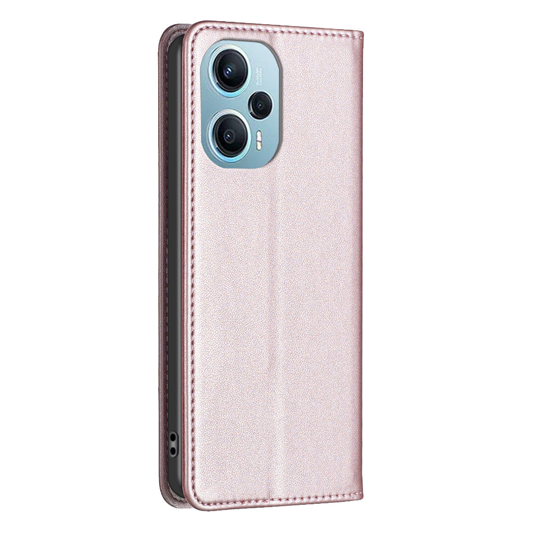 BINFEN COLOR BF18 For Xiaomi Poco F5 5G / Redmi Note 12 Turbo PU Leather Phone Case Card Slot Stand Phone Cover