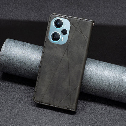 Phone Cover for Xiaomi Poco F5 5G / Redmi Note 12 Turbo PU Leather Imprinting Pattern Card Holder Stand Phone Stand Case