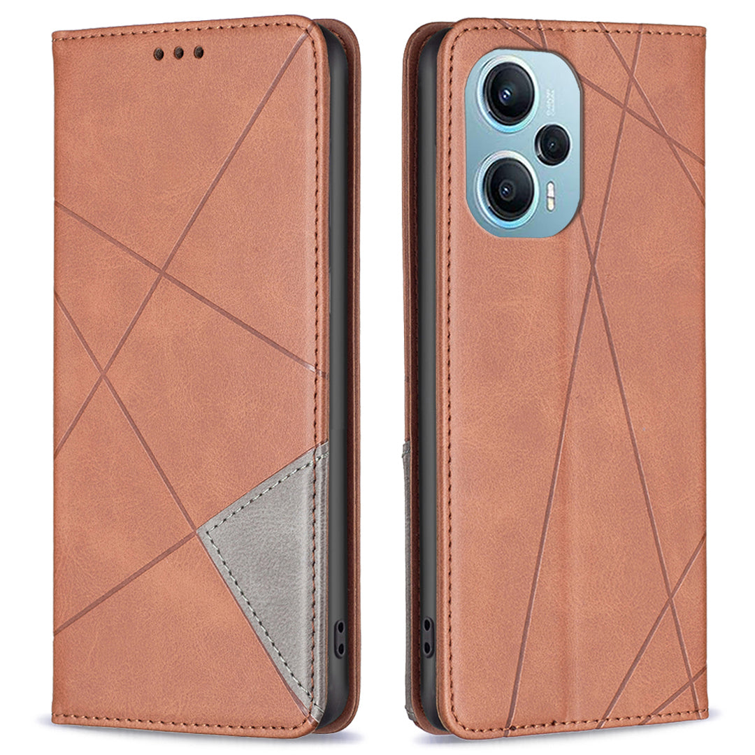 Phone Cover for Xiaomi Poco F5 5G / Redmi Note 12 Turbo PU Leather Imprinting Pattern Card Holder Stand Phone Stand Case