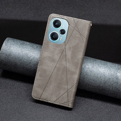 Phone Cover for Xiaomi Poco F5 5G / Redmi Note 12 Turbo PU Leather Imprinting Pattern Card Holder Stand Phone Stand Case