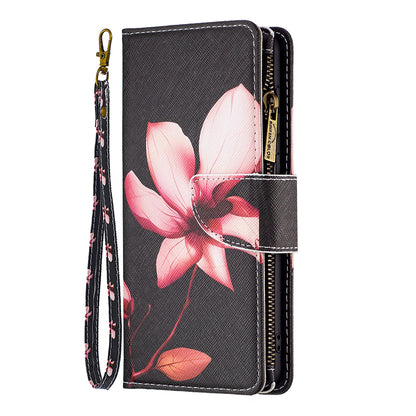 For Xiaomi Poco F5 5G / Redmi Note 12 Turbo BF03 Leather Wallet Stand Phone Case Zipper Pocket Pattern Printing Cover