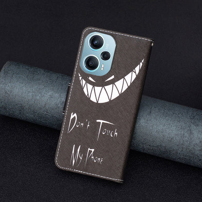 For Xiaomi Poco F5 5G / Redmi Note 12 Turbo Pattern Printing Anti-drop Phone Case Leather Wallet Stand Cover