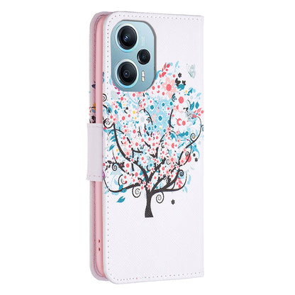 For Xiaomi Poco F5 5G / Redmi Note 12 Turbo Pattern Printing Anti-drop Phone Case Leather Wallet Stand Cover