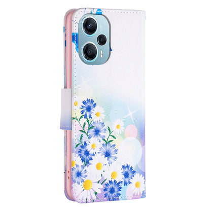 For Xiaomi Poco F5 5G / Redmi Note 12 Turbo Pattern Printing Anti-drop Phone Case Leather Wallet Stand Cover