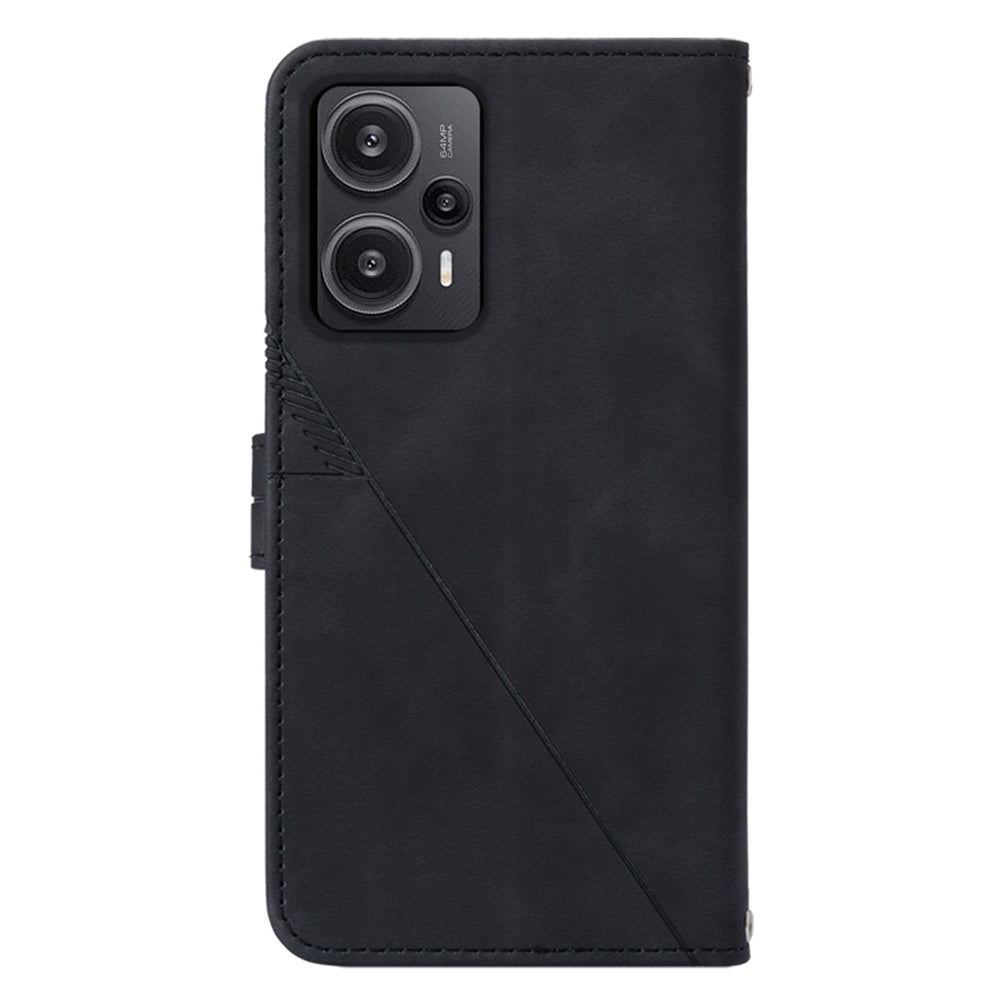 YB Imprinting Series-2 For Xiaomi Poco F5 5G / Redmi Note 12 Turbo Wallet Case Leather Phone Stand Cover