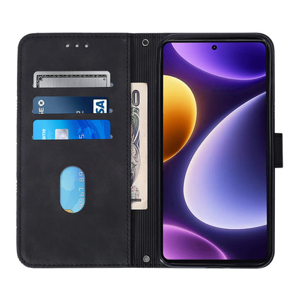 YB Imprinting Series-2 For Xiaomi Poco F5 5G / Redmi Note 12 Turbo Wallet Case Leather Phone Stand Cover