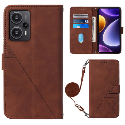 YB Imprinting Series-2 For Xiaomi Poco F5 5G / Redmi Note 12 Turbo Wallet Case Leather Phone Stand Cover