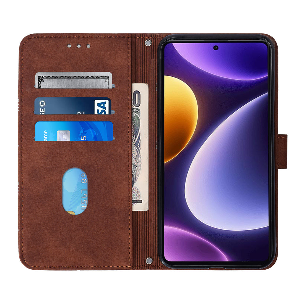 YB Imprinting Series-2 For Xiaomi Poco F5 5G / Redmi Note 12 Turbo Wallet Case Leather Phone Stand Cover