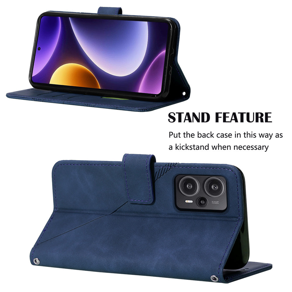 YB Imprinting Series-2 For Xiaomi Poco F5 5G / Redmi Note 12 Turbo Wallet Case Leather Phone Stand Cover