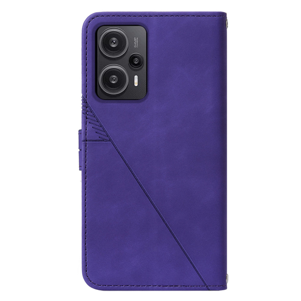 YB Imprinting Series-2 For Xiaomi Poco F5 5G / Redmi Note 12 Turbo Wallet Case Leather Phone Stand Cover