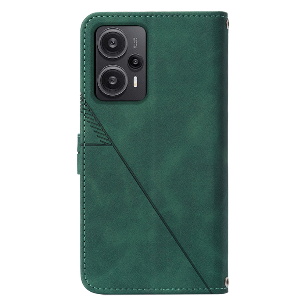 YB Imprinting Series-2 For Xiaomi Poco F5 5G / Redmi Note 12 Turbo Wallet Case Leather Phone Stand Cover