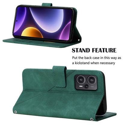 YB Imprinting Series-2 For Xiaomi Poco F5 5G / Redmi Note 12 Turbo Wallet Case Leather Phone Stand Cover