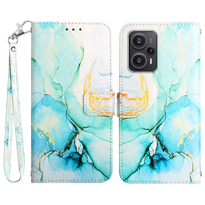 For Xiaomi Poco F5 5G / Redmi Note 12 Turbo Leather Case YB Pattern Printing Leather Series-5 Wallet Stand Phone Cover