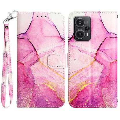 For Xiaomi Poco F5 5G / Redmi Note 12 Turbo Leather Case YB Pattern Printing Leather Series-5 Wallet Stand Phone Cover