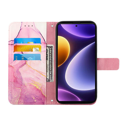 For Xiaomi Poco F5 5G / Redmi Note 12 Turbo Leather Case YB Pattern Printing Leather Series-5 Wallet Stand Phone Cover