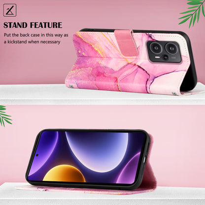 For Xiaomi Poco F5 5G / Redmi Note 12 Turbo Leather Case YB Pattern Printing Leather Series-5 Wallet Stand Phone Cover