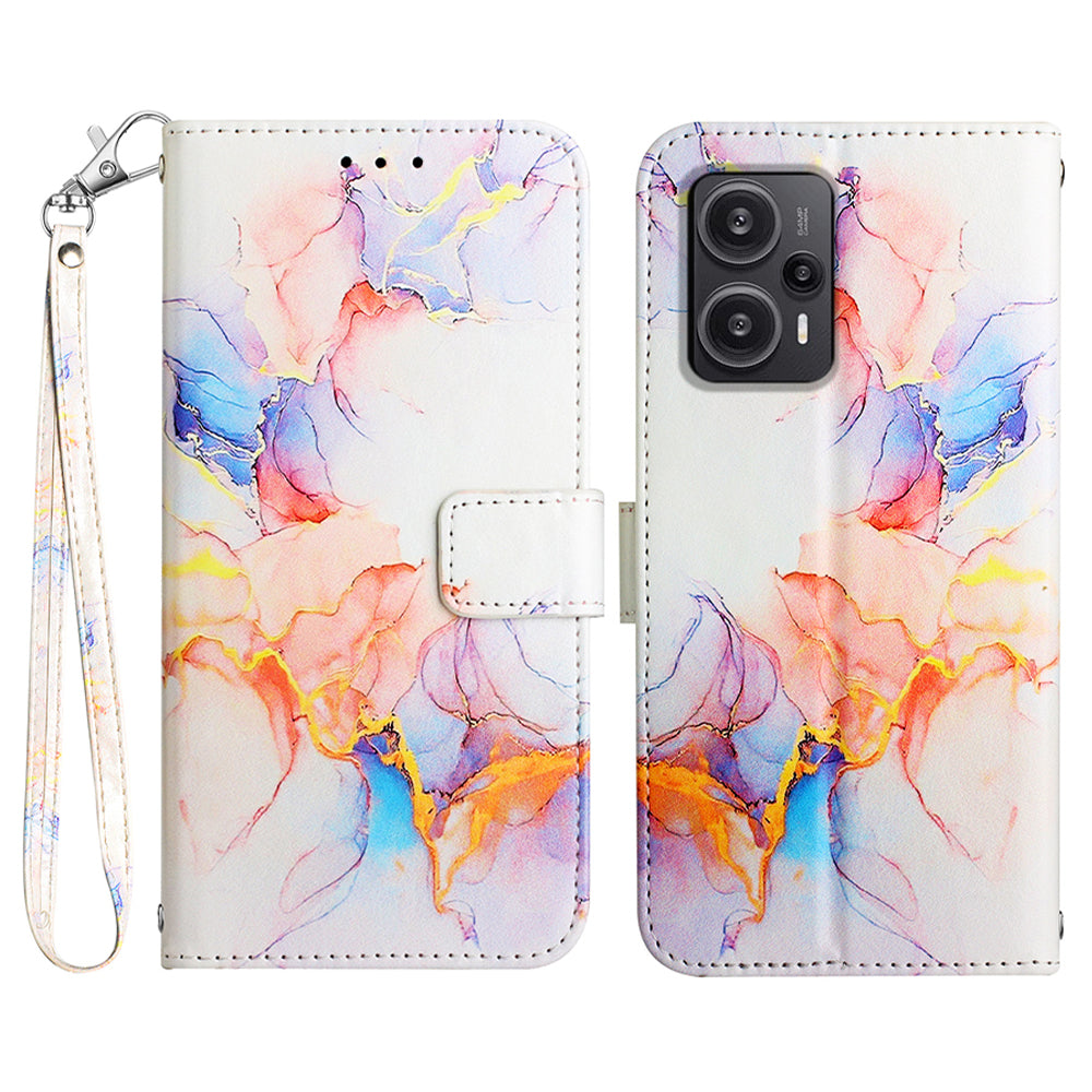 For Xiaomi Poco F5 5G / Redmi Note 12 Turbo Leather Case YB Pattern Printing Leather Series-5 Wallet Stand Phone Cover