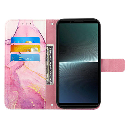 YB Pattern Printing Leather Series-5 for Sony Xperia 1 V Leather Phone Case Marble Pattern Wallet Stand Cover