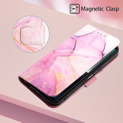 YB Pattern Printing Leather Series-5 for Sony Xperia 1 V Leather Phone Case Marble Pattern Wallet Stand Cover