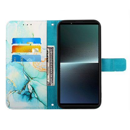 YB Pattern Printing Leather Series-5 for Sony Xperia 1 V Leather Phone Case Marble Pattern Wallet Stand Cover