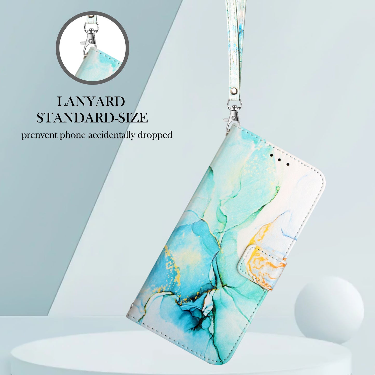 YB Pattern Printing Leather Series-5 for Sony Xperia 1 V Leather Phone Case Marble Pattern Wallet Stand Cover
