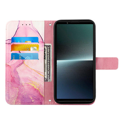 For Sony Xperia 10 V YB Pattern Printing Leather Series-6 Wallet Phone Cover PU Leather Marble Pattern  Stand Case