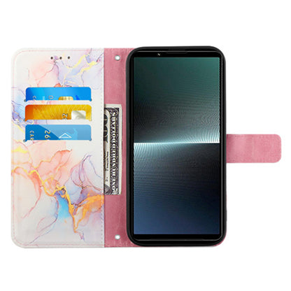 For Sony Xperia 10 V YB Pattern Printing Leather Series-6 Wallet Phone Cover PU Leather Marble Pattern  Stand Case