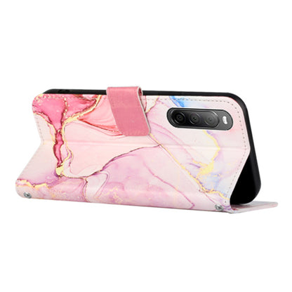 YB Pattern Printing Leather Series-5 for Sony Xperia 10 V Stand Wallet Phone Case Marble Pattern Phone Cover