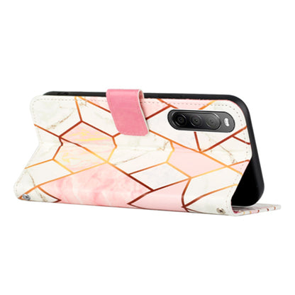 YB Pattern Printing Leather Series-5 for Sony Xperia 10 V Stand Wallet Phone Case Marble Pattern Phone Cover