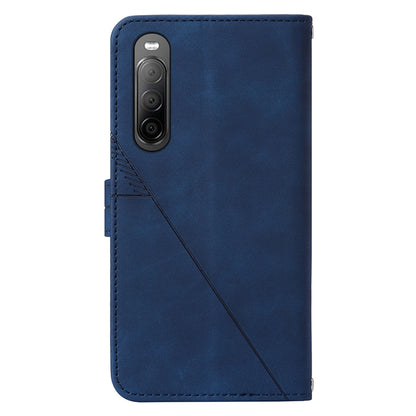 YB Imprinting Series-2 For Sony Xperia 10 V Phone Leather Case Wallet Stand Imprinted Line Cover