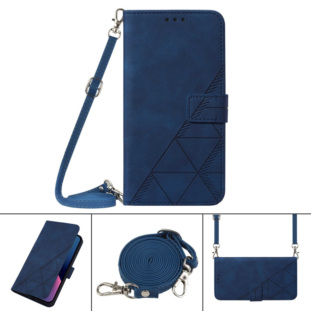 YB Imprinting Series-2 For Sony Xperia 10 V Phone Leather Case Wallet Stand Imprinted Line Cover