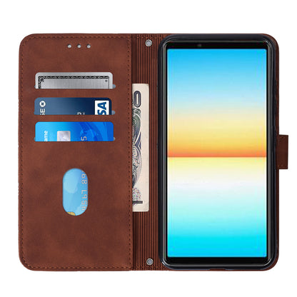 YB Imprinting Series-2 For Sony Xperia 10 V Phone Leather Case Wallet Stand Imprinted Line Cover