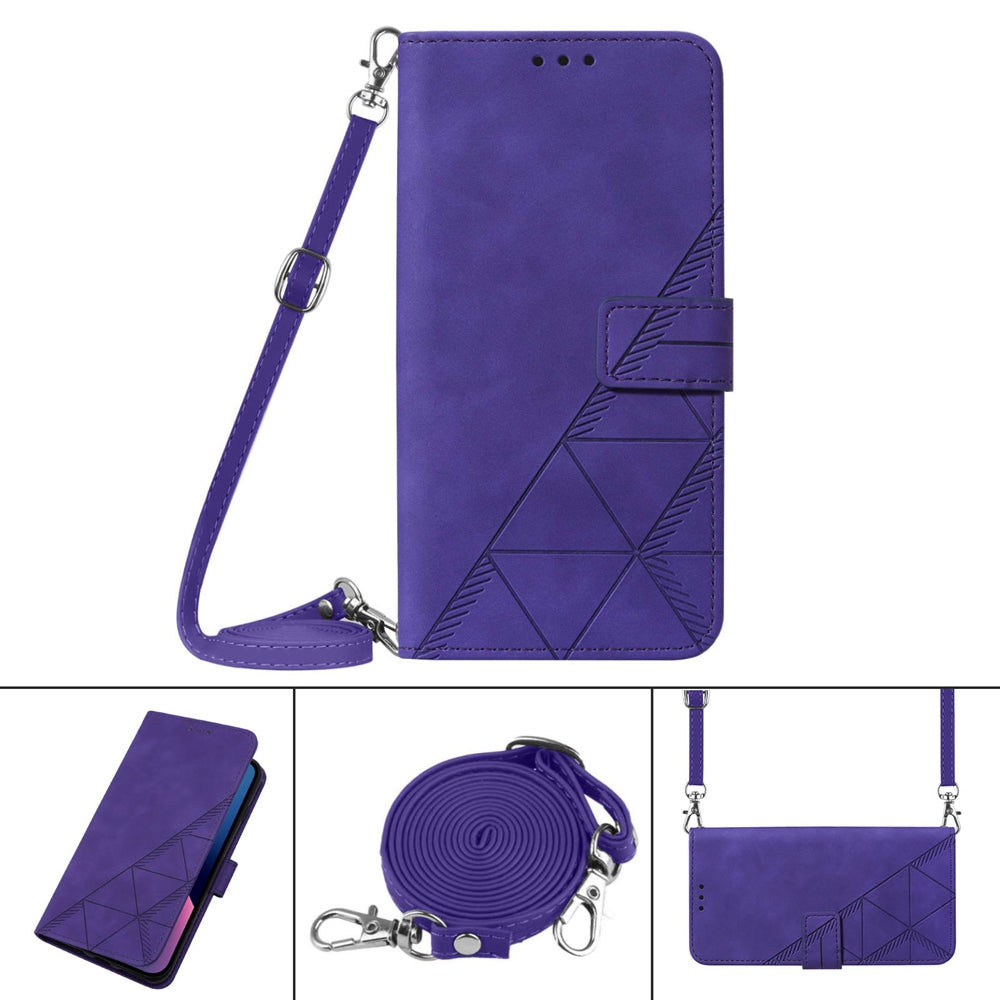 YB Imprinting Series-2 For Sony Xperia 10 V Phone Leather Case Wallet Stand Imprinted Line Cover