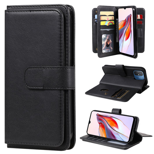 KT Multi-functional Series-1 for Xiaomi Redmi 12C 4G / 11A 4G Leather Phone Cover 10 Card Slots Stand Wallet Case