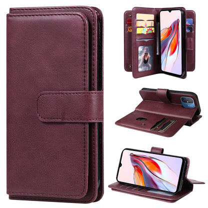 KT Multi-functional Series-1 for Xiaomi Redmi 12C 4G / 11A 4G Leather Phone Cover 10 Card Slots Stand Wallet Case