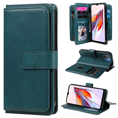 KT Multi-functional Series-1 for Xiaomi Redmi 12C 4G / 11A 4G Leather Phone Cover 10 Card Slots Stand Wallet Case