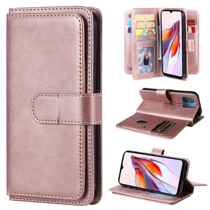 KT Multi-functional Series-1 for Xiaomi Redmi 12C 4G / 11A 4G Leather Phone Cover 10 Card Slots Stand Wallet Case