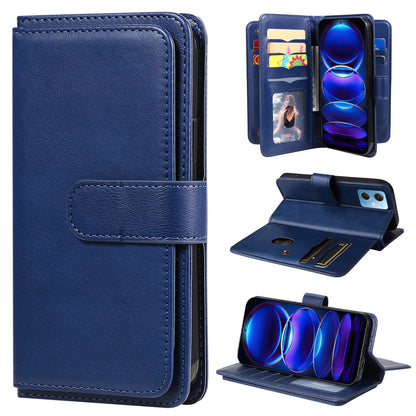 Phone Case for Xiaomi Redmi Note 12 5G (India) / (China) / (Global) / Poco X5 5G KT Multi-functional Series-1 10 Card Slots Leather Cover