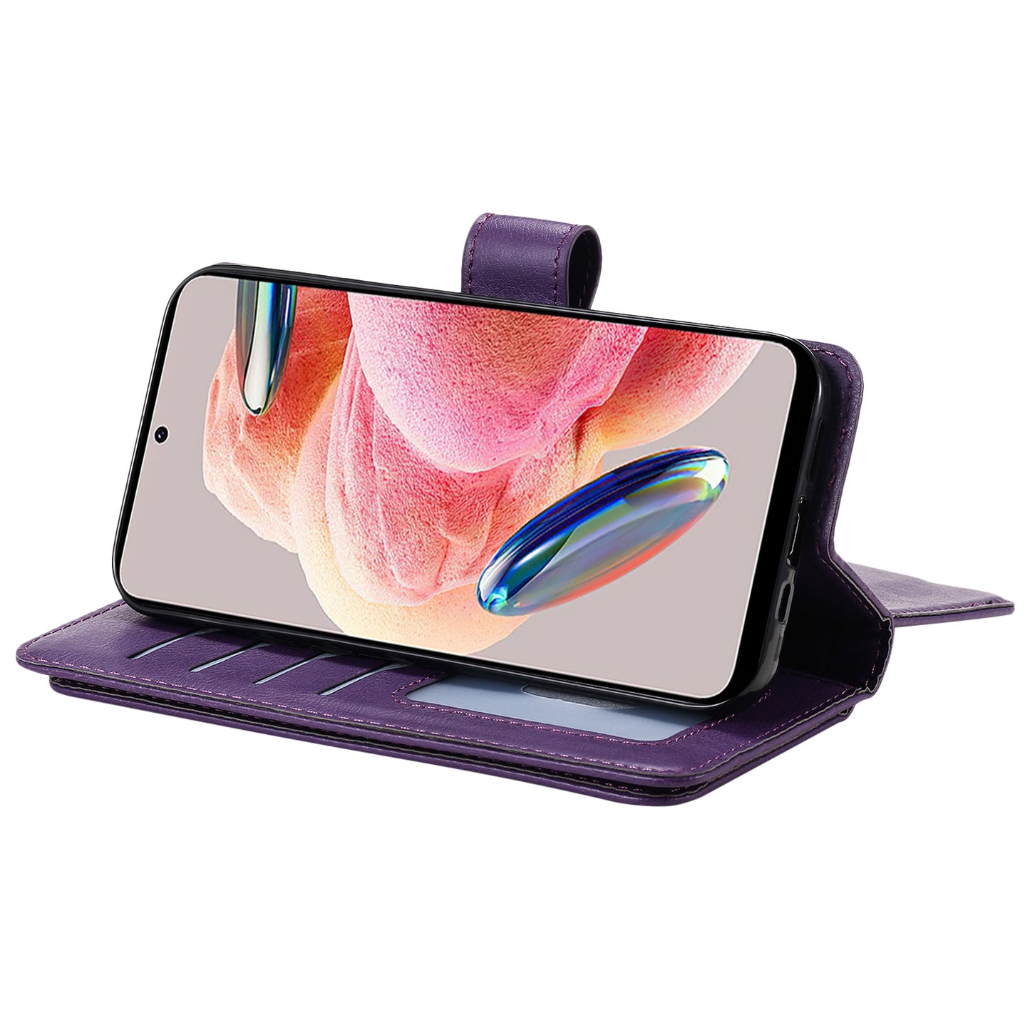 KT Multi-functional Series-1 for Xiaomi Redmi Note 12 4G Wallet Leather Case 10 Card Slots Stand Phone Cover