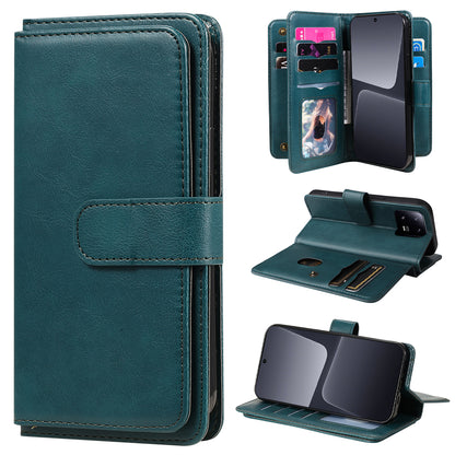KT Multi-functional Series-1 for Xiaomi 13 Pro 5G Leather Case Stand Wallet Phone Cover with 10 Card Slots