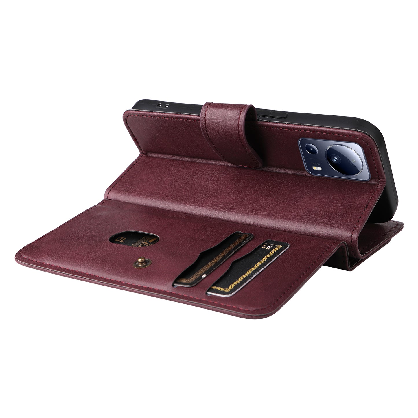 KT Multi-functional Series-1 for Xiaomi 13 Lite / Civi 2 5G Wallet Phone Cover 10 Card Slots Leather Stand Case