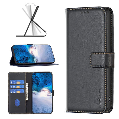 BINFEN COLOR BF17 For Google Pixel 8 Leather Stand Case Cell Phone Wallet Protective Cover