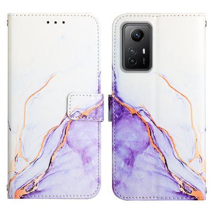 For Xiaomi Redmi Note 12S 4G YB Pattern Printing Leather Series-6 Phone Cover Stand Wallet Marble Pattern Phone Case