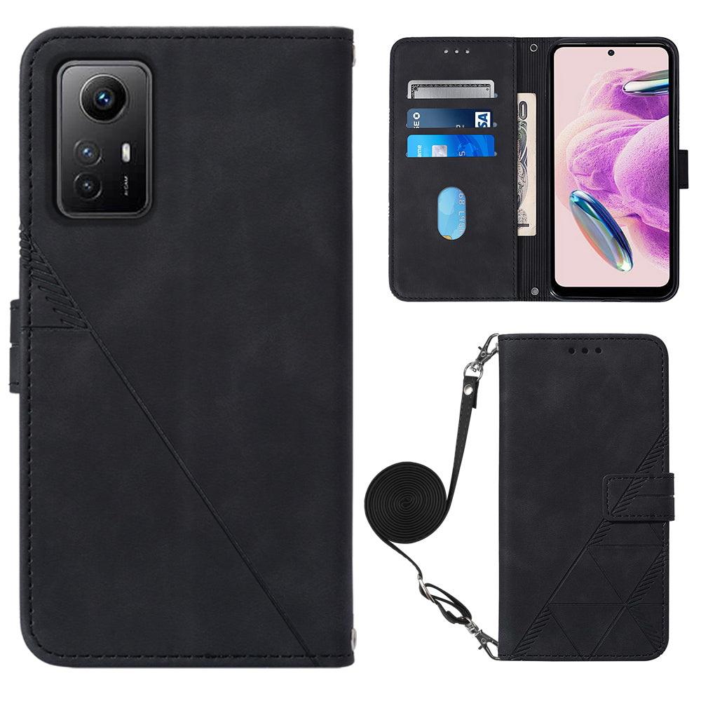 YB Imprinting Series-2 For Xiaomi Redmi Note 12S 4G Leather Phone Cover Cell Phone Stand Wallet Case