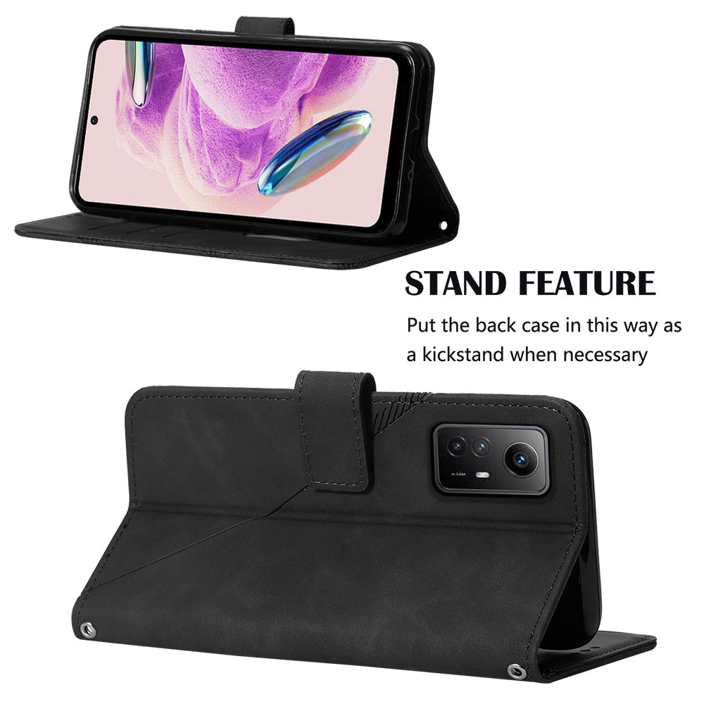 YB Imprinting Series-2 For Xiaomi Redmi Note 12S 4G Leather Phone Cover Cell Phone Stand Wallet Case