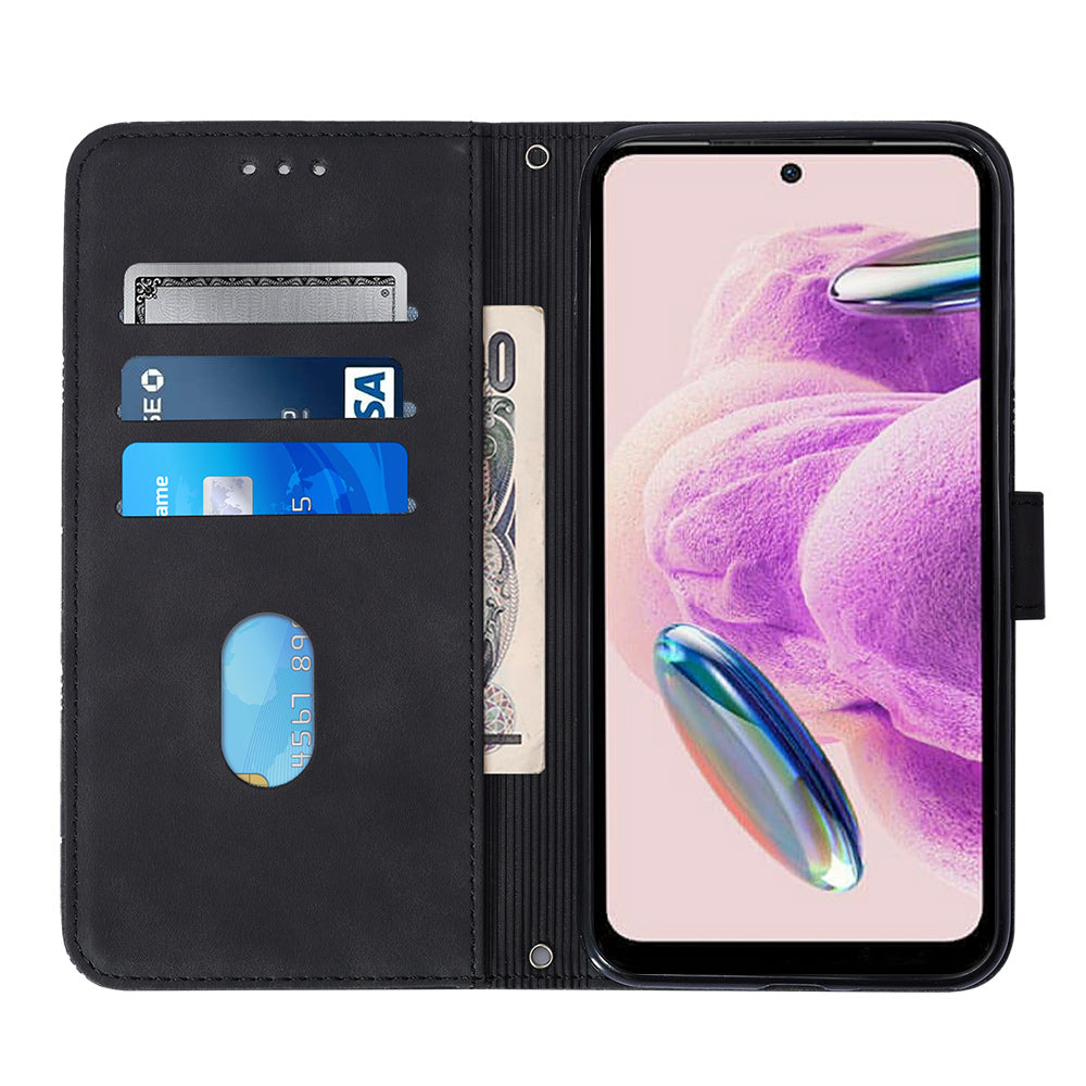 YB Imprinting Series-2 For Xiaomi Redmi Note 12S 4G Leather Phone Cover Cell Phone Stand Wallet Case