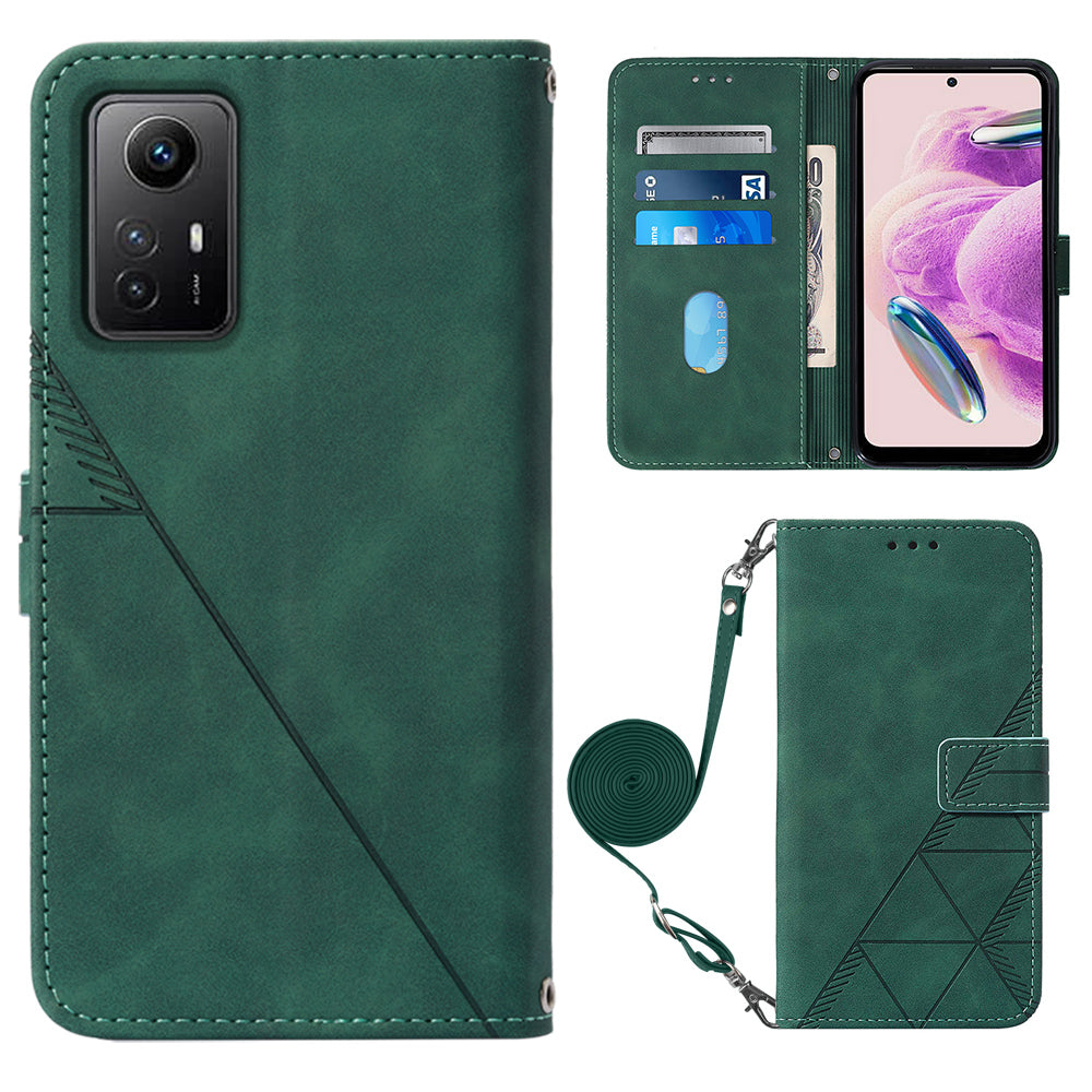 YB Imprinting Series-2 For Xiaomi Redmi Note 12S 4G Leather Phone Cover Cell Phone Stand Wallet Case